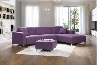 Kerkdriel 2 Zits + Longchair in paars – kleurimpressie