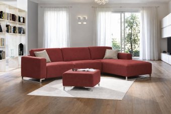 Kerkdriel 2 Zits + Longchair in rood – kleurimpressie