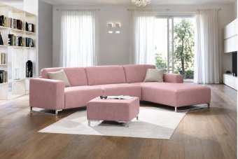 Kerkdriel 2 Zits + Longchair in roze – kleurimpressie