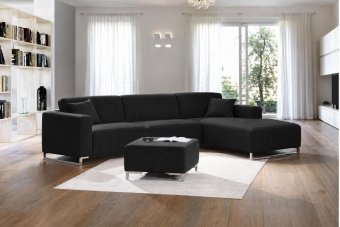 Kerkdriel 2 Zits + Longchair in zwart – kleurimpressie