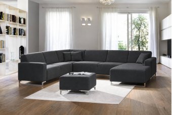 Kerkdriel Hoekbank in antraciet – kleurimpressie