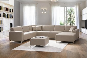 Kerkdriel Hoekbank in leer – materiaalimpressie