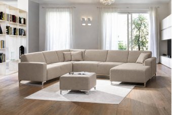 Kerkdriel Hoekbank in taupe – kleurimpressie