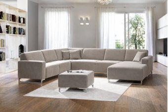 Kerkdriel Hoekbank in velvetstof – materiaalimpressie