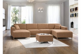 Kerkdriel Longchair + 2 Zits + Longchair in cognac – kleurimpressie