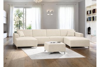 Kerkdriel Longchair + 2 Zits + Longchair in creme – kleurimpressie
