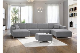 Kerkdriel Longchair + 2 Zits + Longchair in grijs – kleurimpressie