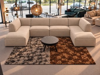 Taupe hoekbank Leeuwarden · Longchair + 2 Zits + Longchair 372cm – A-meubel