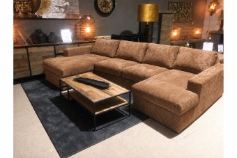 Leiden Longchair + 2 Zits + Longchair in bruin – kleurimpressie