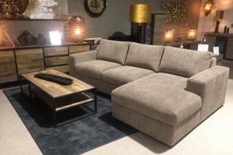 Leiden Longchair in taupe – kleurimpressie