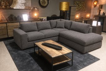 Leiden Ottomaan in teddystof – materiaalimpressie