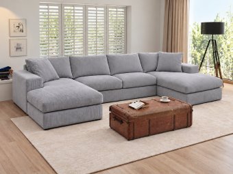 Taupe bank Lelystad · Longchair + 2 Zits + Longchair 330cm – A-meubel