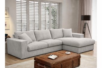 Lelystad Longchair in ribstof – materiaalimpressie