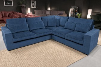 Leusden 2 + Hoek + 2 Zits in blauw – kleurimpressie