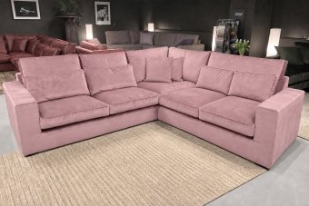 Leusden 2 + Hoek + 2 Zits in roze – kleurimpressie