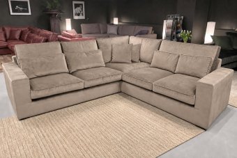 Leusden 2 + Hoek + 2 Zits in taupe – kleurimpressie