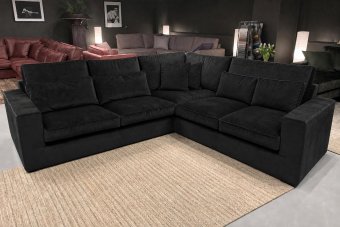 Leusden 2 + Hoek + 2 Zits in zwart – kleurimpressie