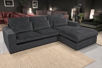 Leusden 2 Zits + Longchair in antraciet – kleurimpressie