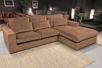 Leusden 2 Zits + Longchair in bruin – kleurimpressie