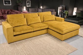 Leusden 2 Zits + Longchair in geel – kleurimpressie