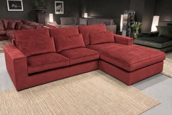 Leusden 2 Zits + Longchair in rood – kleurimpressie