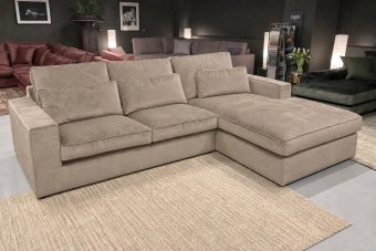 Leusden 2 Zits + Longchair in taupe – kleurimpressie