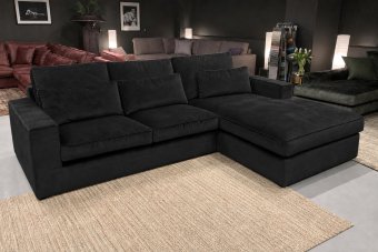 Leusden 2 Zits + Longchair in zwart – kleurimpressie