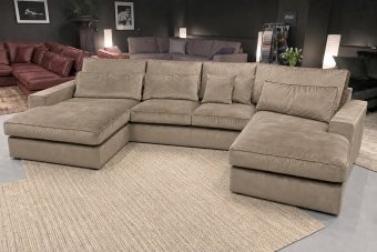 Leusden Longchair + 2 + Longchair in taupe – kleurimpressie