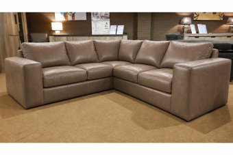 Loenen 2 + Hoek + 2 Zits in leer – materiaalimpressie