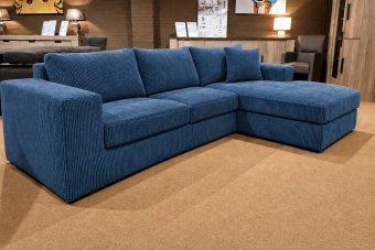 Loenen 2 zits + Longchair in blauw – kleurimpressie