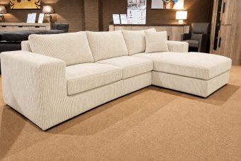 Loenen 2 zits + Longchair in creme – kleurimpressie