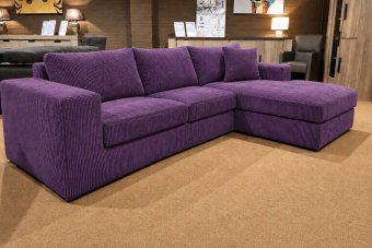 Loenen 2 zits + Longchair in paars – kleurimpressie