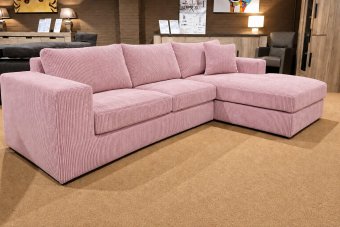 Loenen 2 zits + Longchair in roze – kleurimpressie