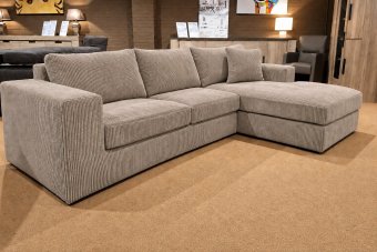 Loenen 2 zits + Longchair in taupe – kleurimpressie