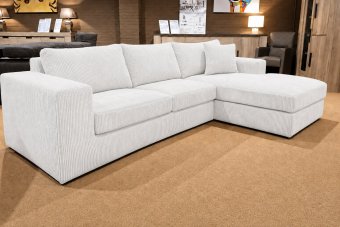Loenen 2 zits + Longchair in wit – kleurimpressie