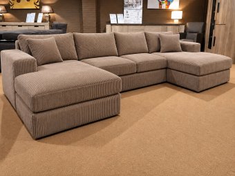 Groene bank Loenen · Longchair + 2 Zits + Longchair 330cm – A-meubel