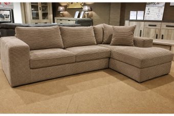 Loenen Longchair in ribstof – materiaalimpressie
