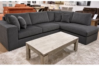 Loenen Ottomaan in ribstof – materiaalimpressie