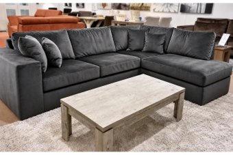Loenen Ottomaan in velvetstof – materiaalimpressie