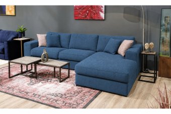 Loungebank Berlicum in blauw – kleurimpressie