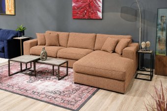 Loungebank Berlicum in cognac – kleurimpressie