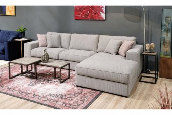 Loungebank Berlicum in ribstof – materiaalimpressie