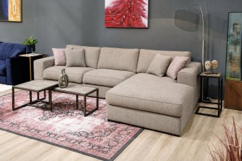 Loungebank Berlicum in taupe – kleurimpressie