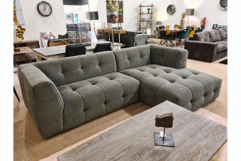 Loungebank Castricum in ribstof – materiaalimpressie