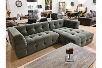 Loungebank Castricum in velvetstof – materiaalimpressie