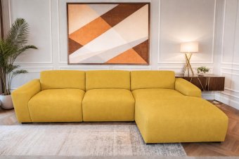 Loungebank Delft in geel – kleurimpressie