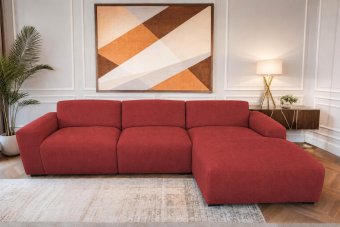 Loungebank Delft in rood – kleurimpressie