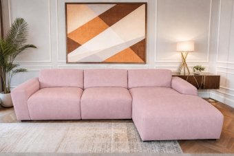 Loungebank Delft in roze – kleurimpressie