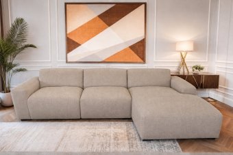 Loungebank Delft in taupe – kleurimpressie