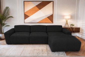 Loungebank Delft in zwart – kleurimpressie